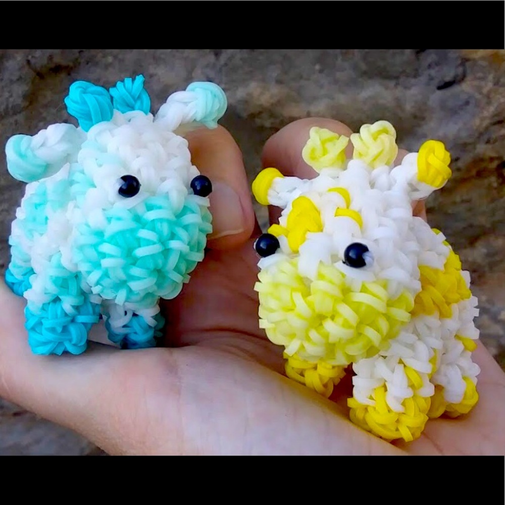 Baby Twin Cow Figures (Two Pack Blue and Yellow)